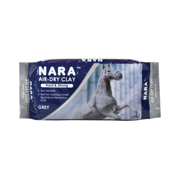 NARA Air-Dry Clay (Hard & Strong) 500g, Grey Sculpting Clay for Arts & Crafts, DIY Projects, No Oven or Kiln Needed, Fast Drying, Perfect for Modelling, Coating, Painting, and Sculpting