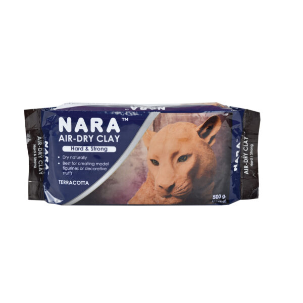 NARA Air-Dry Clay (Hard & Strong) 500g, Terracotta Sculpting Clay for Arts & Crafts, DIY Projects, No Oven or Kiln Needed, Fast Drying, Perfect for Modelling, Coating, Painting, and Sculpting