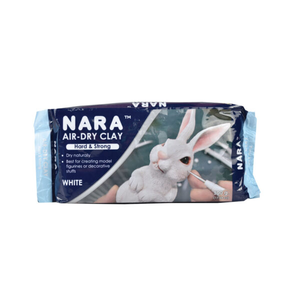 NARA Air-Dry Clay (Hard & Strong) 500g, White Sculpting Clay for Arts & Crafts, DIY Projects, No Oven or Kiln Needed, Fast Drying, Perfect for Modelling, Coating, Painting, and Sculpting