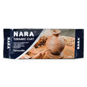 NARA Ceramic Clay Terracotta for Modeling and Art & Craft, Pottery Hand Sculpting, Wheel Throwing & Ceramic Art Projects, Soft & Natural Clay for Children & Professionals, 500g – Terracotta