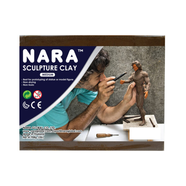 NARA Sculpture Clay, 908g Medium & Hard Sculpting Clay Terracotta for Prototypes, 3D Models, Design, Arts & Crafts Projects, Great for Beginners to Professional Artists