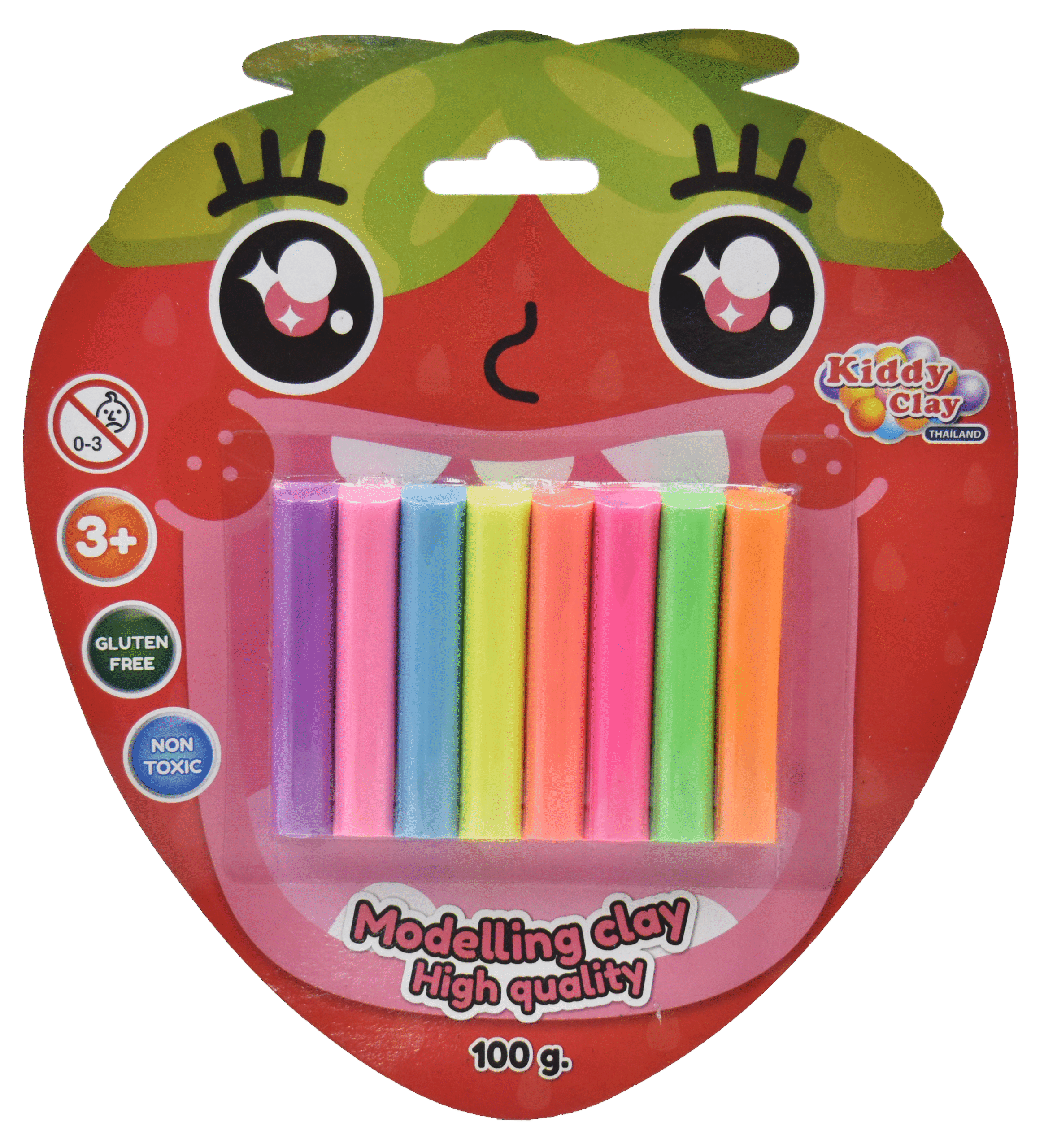 Kiddy Clay Pack of 8 Modelling & Sculpting Clay (100 g.), Colourful Reusable DIY Soft Clay, Creative Art & Crafts, Ideal Gift for Kids, 2 Neon & 6 Regular colours Set