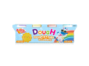 Kiddy Clay 4 Colours Modelling Dough Set – 100g Each – 4 Tubs, 4 Fun Shape Cutter Soft, Air-Drying Clay for Creative Crafting, Packed in Paper Box, Ideal for Arts, Crafts & DIY Projects – 400g