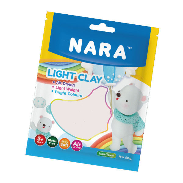 NARA 50g. White Color Light Clay in Printed Plastic Bag, Air-Dry Modeling Clay for Kids, Artists & DIY Crafts – Soft, Lightweight, Easy to Mold, Ideal for Sculpting & Creative Projects - 50g