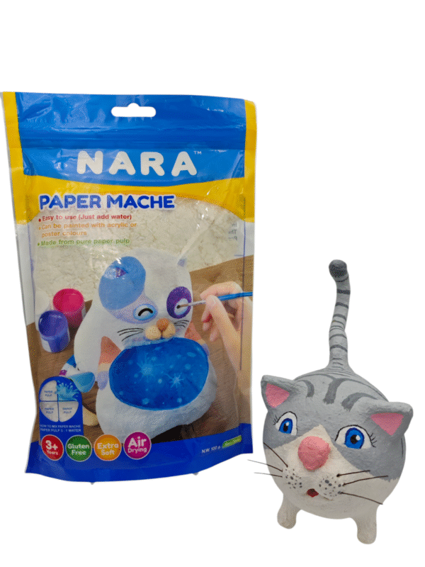 Kiddy Clay Paper Mache 100g. for Crafting, DIY Art Projects & School Projects Use – Modelling Material for Kids and Adults – Smooth Texture, Easy to Mold, Ideal for Handmade Figures and Creative Crafts